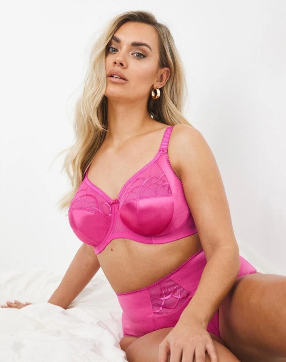 Elomi Cate Camelia Pink Embroidered Full Cup Underwire Bra Pinup Romantic